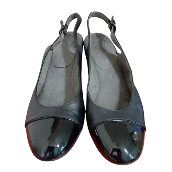 STUART WEITZMAN PATENT LEATHER CAP TOE SLINGBACK WEDGE Women's Size 11 - Picture 2 of 10